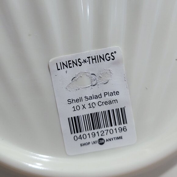 Linens N Things Clam Shell Dinner Salad Plates Cream Yellow Set of 3 - Picture 9 of 10